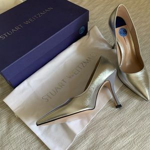 stuart weitzman silver heel